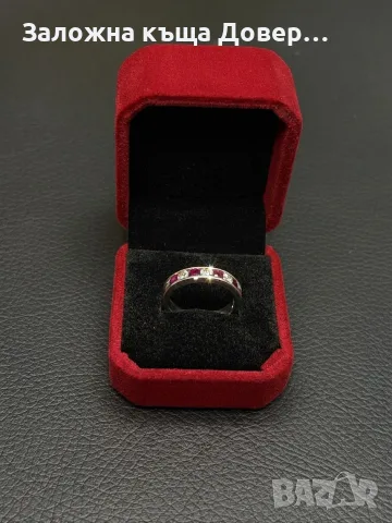 Златен пръстен с диаманти и рубини 14 k 585 gold diamonds rubies, снимка 5 - Пръстени - 55781537
