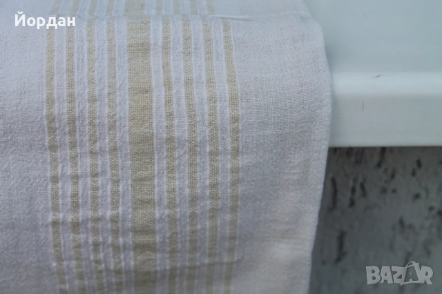 Ленен ръчнотъкан чаршав за легло с дантела, снимка 8 - Антикварни и старинни предмети - 50701879