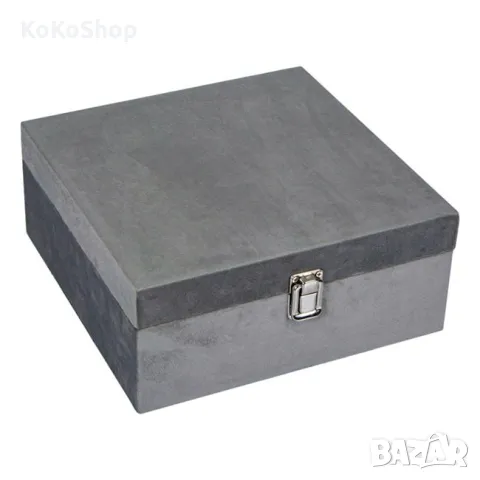 Декоративна кутия-24x24x10 см./сива декоративна кутия