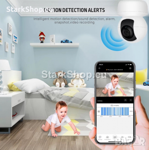 BabyCam WiFI вътрешна камера бебефон iCsee, снимка 4 - Камери - 36272053