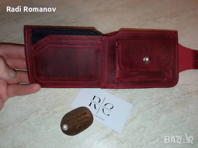 Ръчно изработен мъжки кожен портфейл , снимка 3 - Портфейли, портмонета - 53118207
