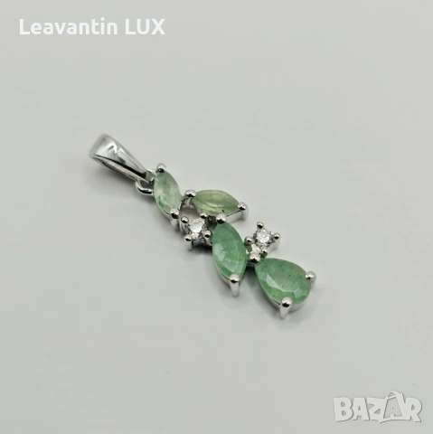 Сребърен комплект със зелен Авантюрин , снимка 5 - Бижутерийни комплекти - 53489209