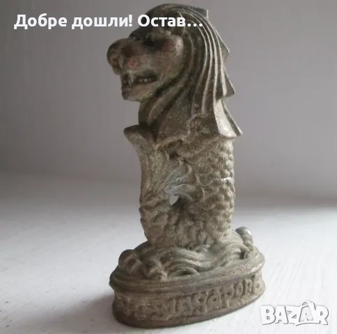 фигури от метал: Метална статуетка - човек с копие, златна рибка, момче, Сингапур мерлион, снимка 18 - Статуетки - 31110664