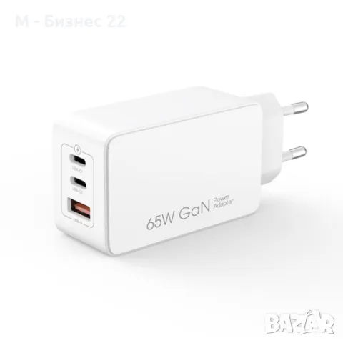 Зарядно за телефон CE13, 65W стенно PD QC 3.0, 1x USB, 2x USB-C,  бяло + USB-C – USB-C кабел – XO, снимка 4 - Друга електроника - 47267674