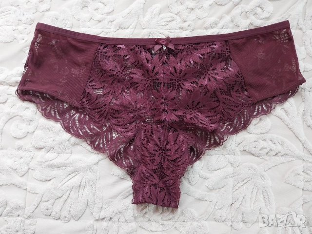 L Дантелена бикина бордо , снимка 6 - Бельо - 53641185