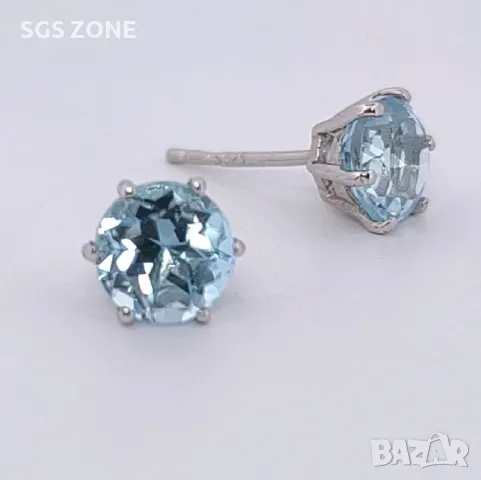 Сребърни Обеци с Топаз