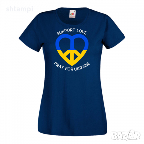 Дамска тениска,SUPPORT LOVE PRAY FOR UKRAINE,Укркайна, против Войната, снимка 4 - Тениски - 36114946