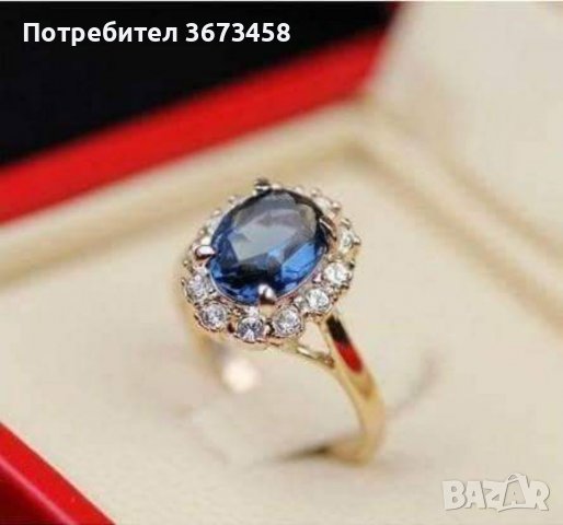 24К Лимитирана Серия Зелен,Син,Червен Циркон Дамски Пръстени 24К Златно Покритие, снимка 3 - Пръстени - 40023285