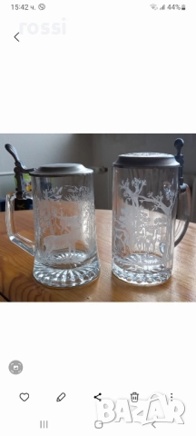 Vintage. Нови. Ловна тематика. Немски стъклени халби 0,5 л. Халба.