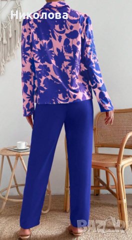 Комплект сет от две части - риза с флорарен принт и панталон, снимка 2 - Комплекти - 41825185