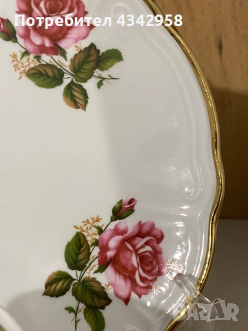 Vintage.Wunsiedel.Немски порцеланов комплект с рози  60-те години, снимка 4 - Антикварни и старинни предмети - 52109440