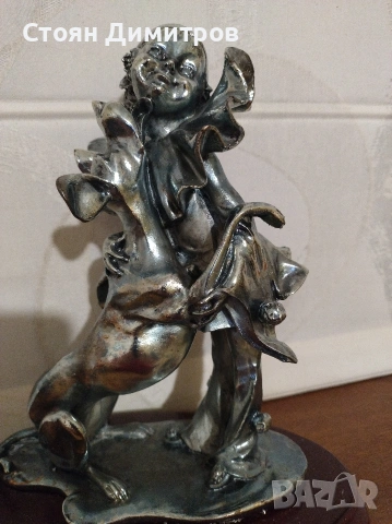 Клоун и куче прекрасна изработка,класика, ръчна работа тежи 1050гр. вис.25см., снимка 4 - Антикварни и старинни предмети - 53742838