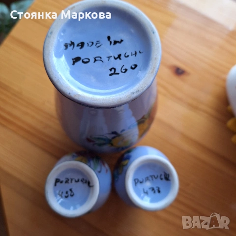 Португалски комплект от 3 вази-ръчна изработка, снимка 3 - Вази - 53464787
