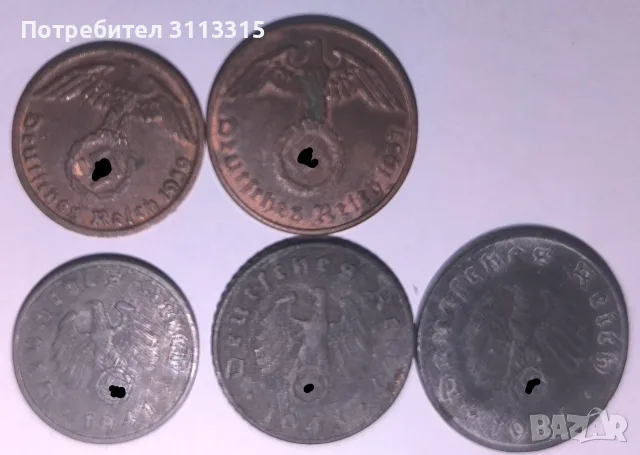 Стари германски монети от 1937-1943