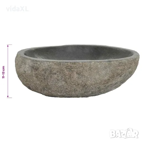 vidaXL Мивка от речен камък, овална, (29-38)x(24-31) см, снимка 6 - Мивки - 56146085