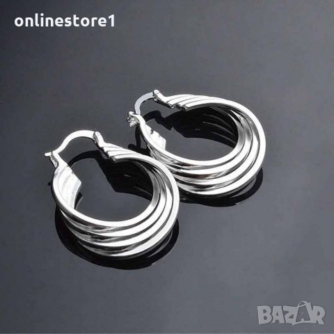 Сребърни обеци Халки 925 - Феноменал Код: BH346, снимка 4 - Обеци - 33800309