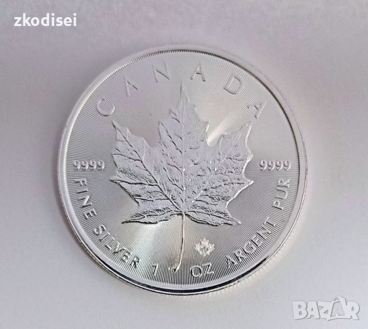 1 унция сребърна монета канадски кленов лист