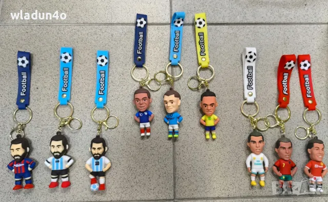 Футболни ключодържатели MESSI,RONALDO,Mbappe-10лв