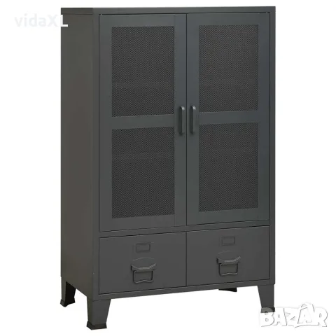 vidaXL Индустриален скрин за съхранение, антрацит, 70x40x115 cм, метал