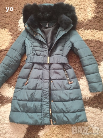 Зимно дълго яке зелено 