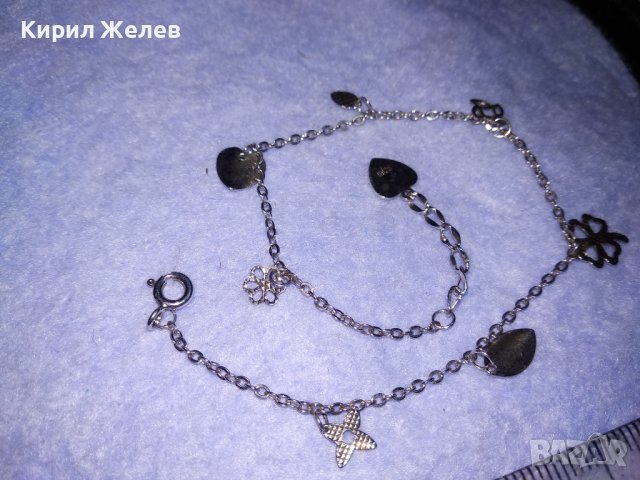 НЕЖНА СРЕБЪРНА ГРИВНА ПОДХОДЯЩА и За ГЛЕЗЕН СРЕБРО S925 със СРЕБЪРНИ АРТ ВИСУЛКИ 38745, снимка 7 - Гривни - 41741236