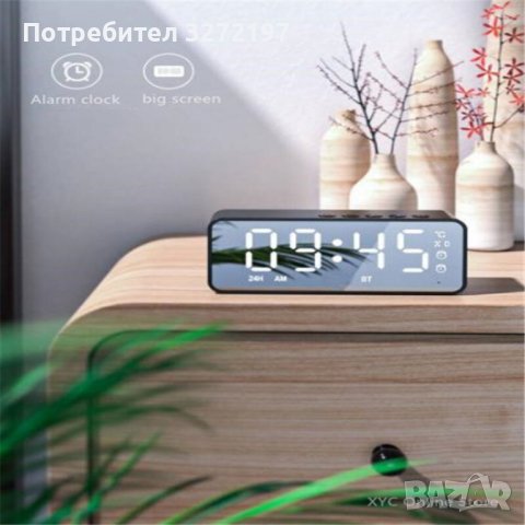 Безжичен LED огледален Bluetooth високоговорител,часовник,будилник,дата,радио и др. , снимка 8 - Bluetooth тонколони - 41015232