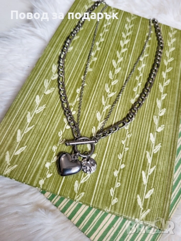 Модерно колие с T-bar закопчаване , снимка 2 - Колиета, медальони, синджири - 52537002