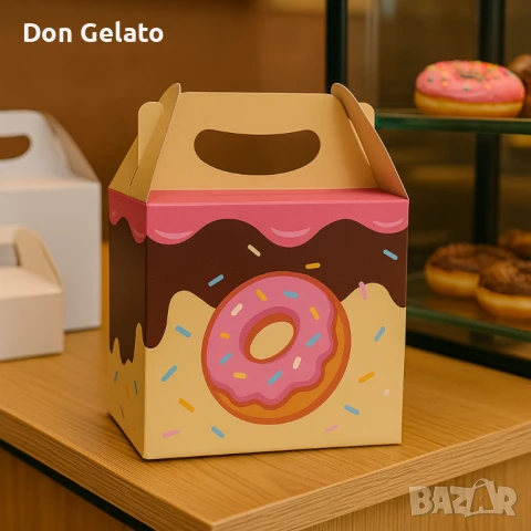 Опаковка за понички за вкъщи – Takeaway box за понички, снимка 4 - Други - 51266437