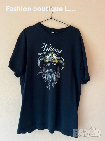 Викинг черна тениска 100% памук XL размер произведена и закупена от Швеция 🇸🇪 