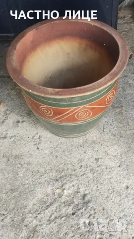 Керамична градинска ваза  d38/30cm, снимка 2 - Вази - 47343109