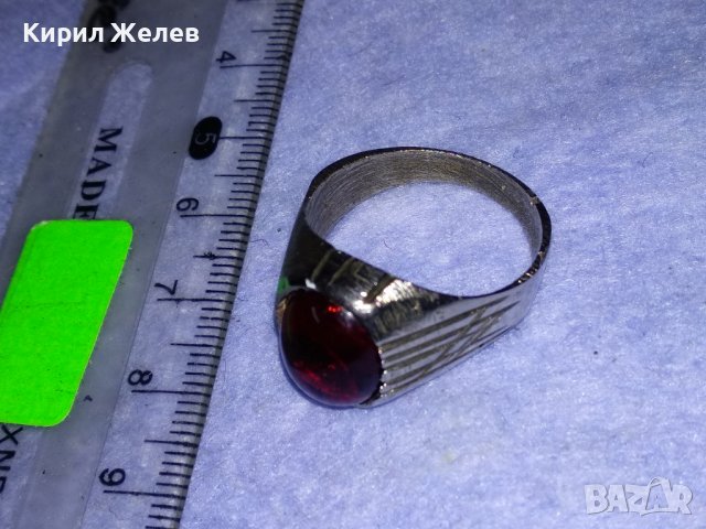 КРАСИВ КЛАСИЧЕСКИ АРИСТОКРАТИЧЕН ПРЪСТЕН от ПОСРЕБРЕНА БЛАГОРОДНА СТОМАНА с ПОЛИРАН КРИСТАЛ 17646, снимка 12 - Пръстени - 39976872