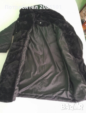 Дамско черно зимно яке с качулка, снимка 3 - Якета - 52146782