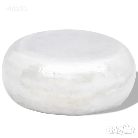 vidaXL Кована алуминиева маса за кафе, сребриста