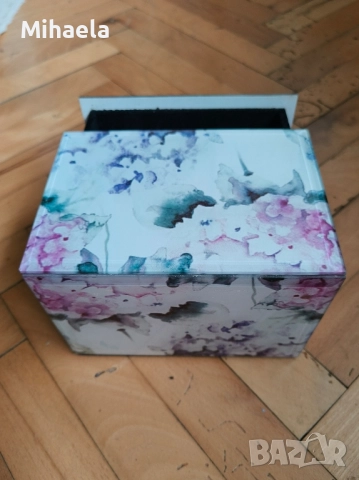 Луксозна кутия за бижута с кадифена вътрешност – 2 чекмеджета, флорален дизайн, снимка 6 - Подаръци за жени - 52187270