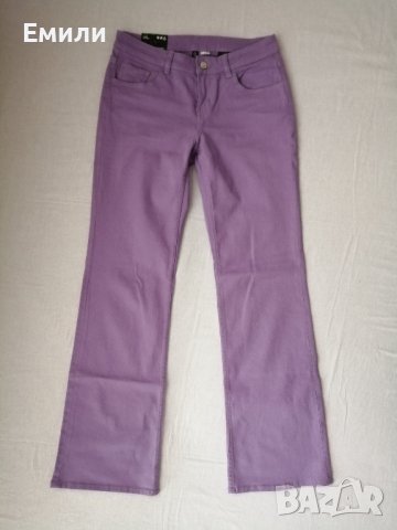 H&M нов дамски панталон с ниска талия и клоширани крачоли в лилав цвят р-р S (EU 38), снимка 4 - Панталони - 44405698
