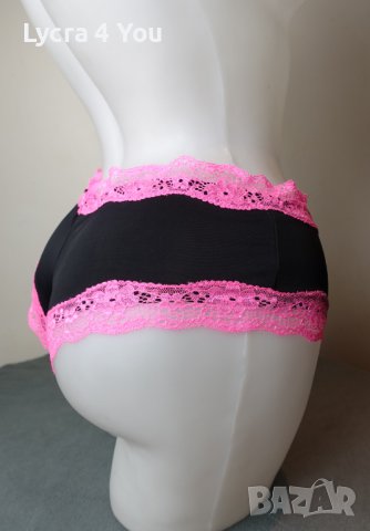 M/L луксозни черни бразилиани с розова дантела , снимка 4 - Бельо - 42371392