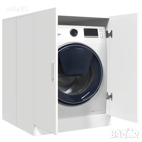 vidaXL Шкаф за пералня, бял, 71x71,5x91,5 см, снимка 2 - Шкафове - 56147867