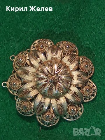 РАЗКОШНА СТАРИННА СРЕБЪРНА ФИЛИГРАННА ФЛОРАЛНА БРОШКА ФИНА МАЙСТОРСКА РЪЧНА ИЗРАБОТКА УНИКАТ 35809