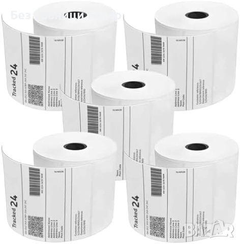 Нови 5 ролки Куриерски термо етикети 4x6 1250 броя за Direct Thermal принтери