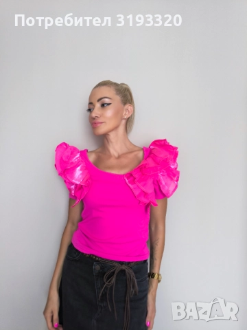 Кукленска блузка S-M , снимка 2 - Тениски - 52771863