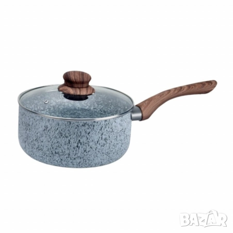 Касерола с капак Voltz  Siena, 18x8см.\2л., Мраморно каменно керамично покритие, снимка 2 - Съдове за готвене - 52138252