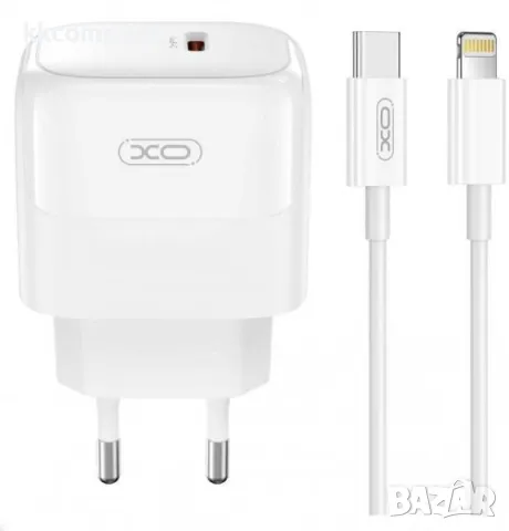 Зарядно/Адаптер 220V / XO-L136 PD 20W + Type-C - Lightning Кабел / Бял / Баркод : 456415