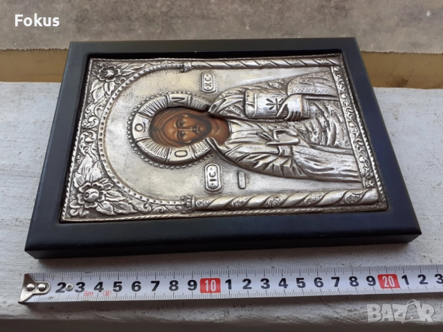 Голяма сребърна икона със сертификат, снимка 7 - Антикварни и старинни предмети - 51498336