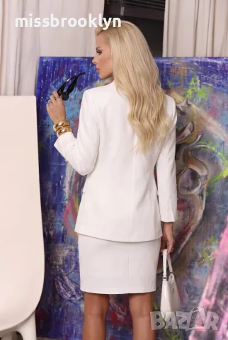 Сако “White Classic Elegance” – бяло елегантно сако арт.1541, снимка 2 - Сака - 55978682