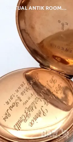 Златен джобен часовник 1918г, снимка 8 - Антикварни и старинни предмети - 48231476