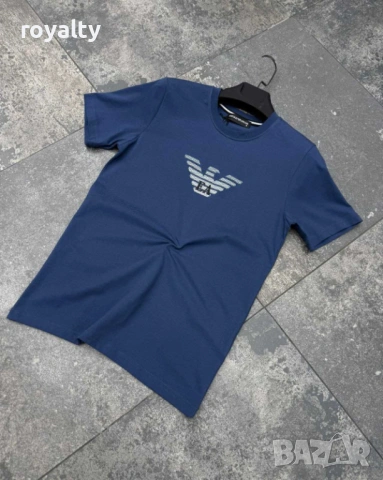 Emporio Armani Нова Мъжка Синя Тениска 