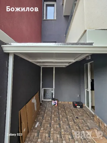 Метални навеси с поликарбонат, дървени навеси с битумни керемиди, безшевни улуци, покриви, снимка 3 - Монтажи - 46826803