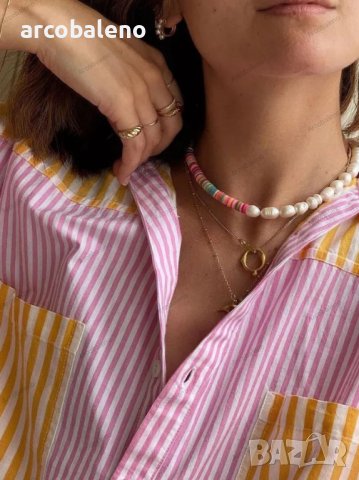 Дамски комплект къси панталони + раирана риза от две части, 3цвята , снимка 5 - Комплекти - 39784340