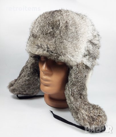 Руски шапки-ушанки от заешки естествен косъм., снимка 7 - Шапки - 39804160