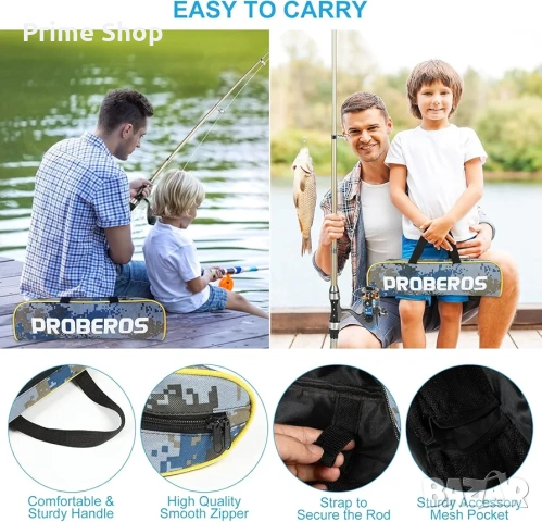 Телескопична спининг въдица 180см с макара, аксесоари и чанта , снимка 4 - Въдици - 53753301